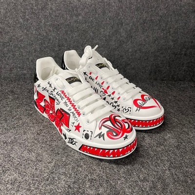 DOLCE & GABBANA Portofino Love DG Sneakers Men's Size 36 US 3 White