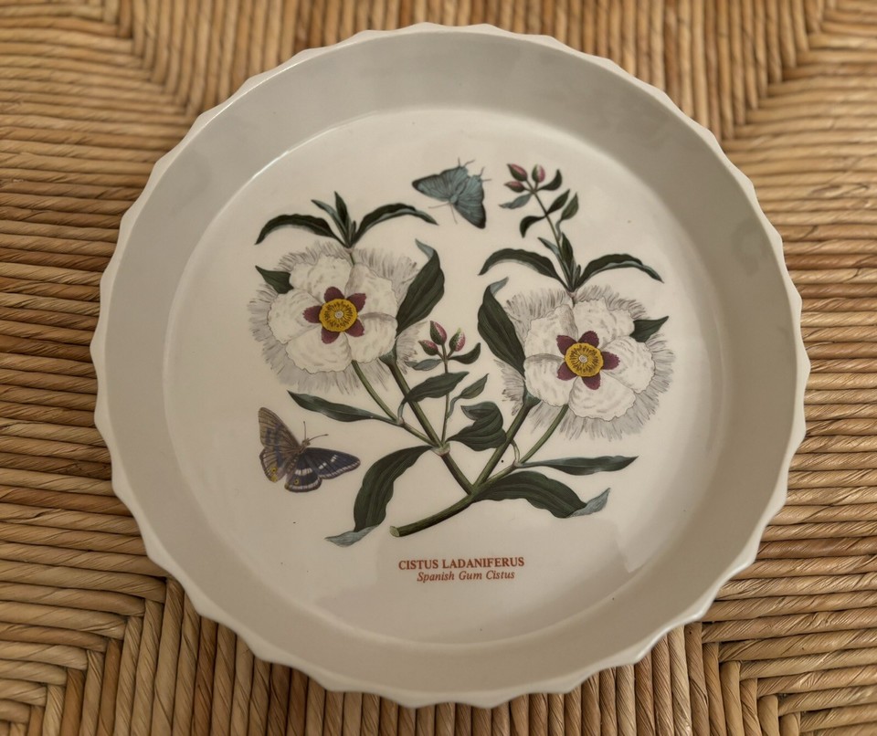 Portmeirion ‘Botanic Garden’ Flan Dish Spanish Gun Cistus 8” / 20