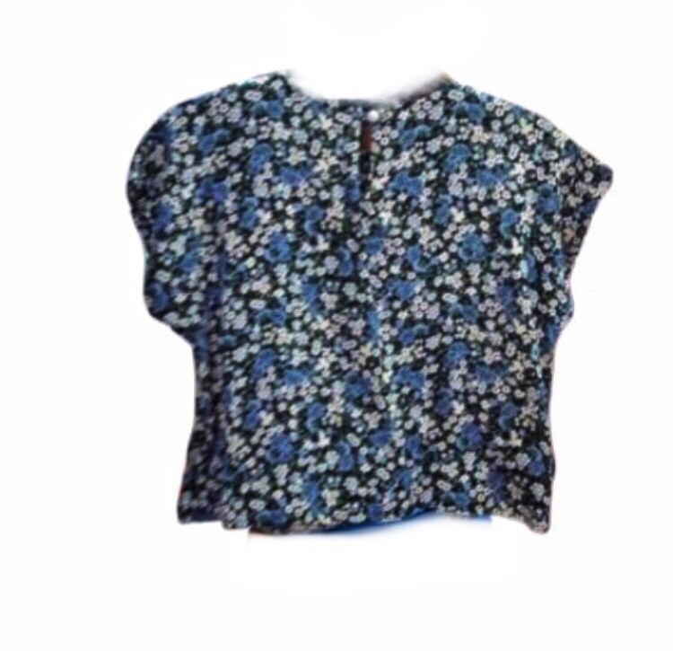 Blouse Eyeshadow Femme – Verte Imprimé Floral, Manches Courtes, Taille M