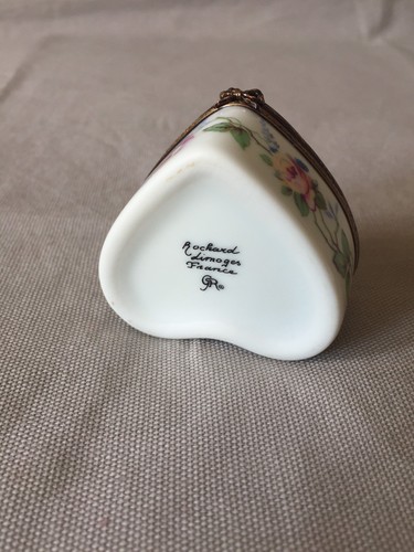 Limoges Porcelain Floral Heart Box - Picture 6 of 8