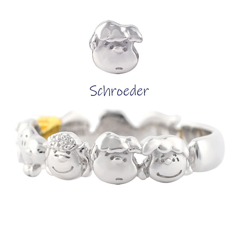 【SNOOPY】 ELEGANCE RING　SV925 Snoopy Peanuts wood stock 10K SV925 silver Ring jewelry