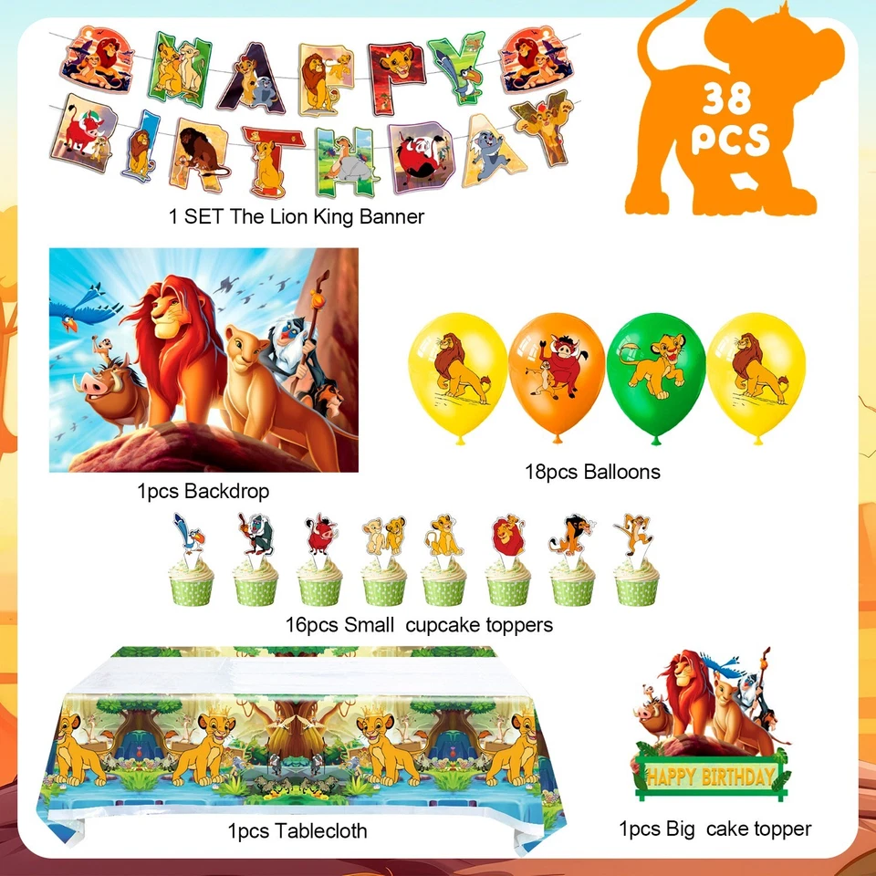 Disney King Lion Party Decorations Simba King Lion Party Supplies Balloon Banner - Image 2 of 4