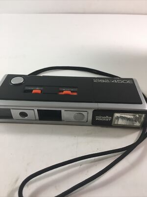 Vintage Minolta Autopak 450E Pocket Camera Clean No Rust In Vintage Minolta Autopak 450E Pocket Camera Clean No Rust In