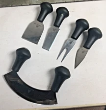 5 Pc Stainless Steel Cheese Knife Set Philippe Richard Slicers Cutters Mezzaluna