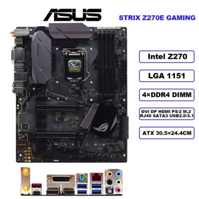 ASUS ROG STRIX Z270E GAMING ATX Motherboard Intel Z270 LGA1151 DDR4 SATA3 HDMI