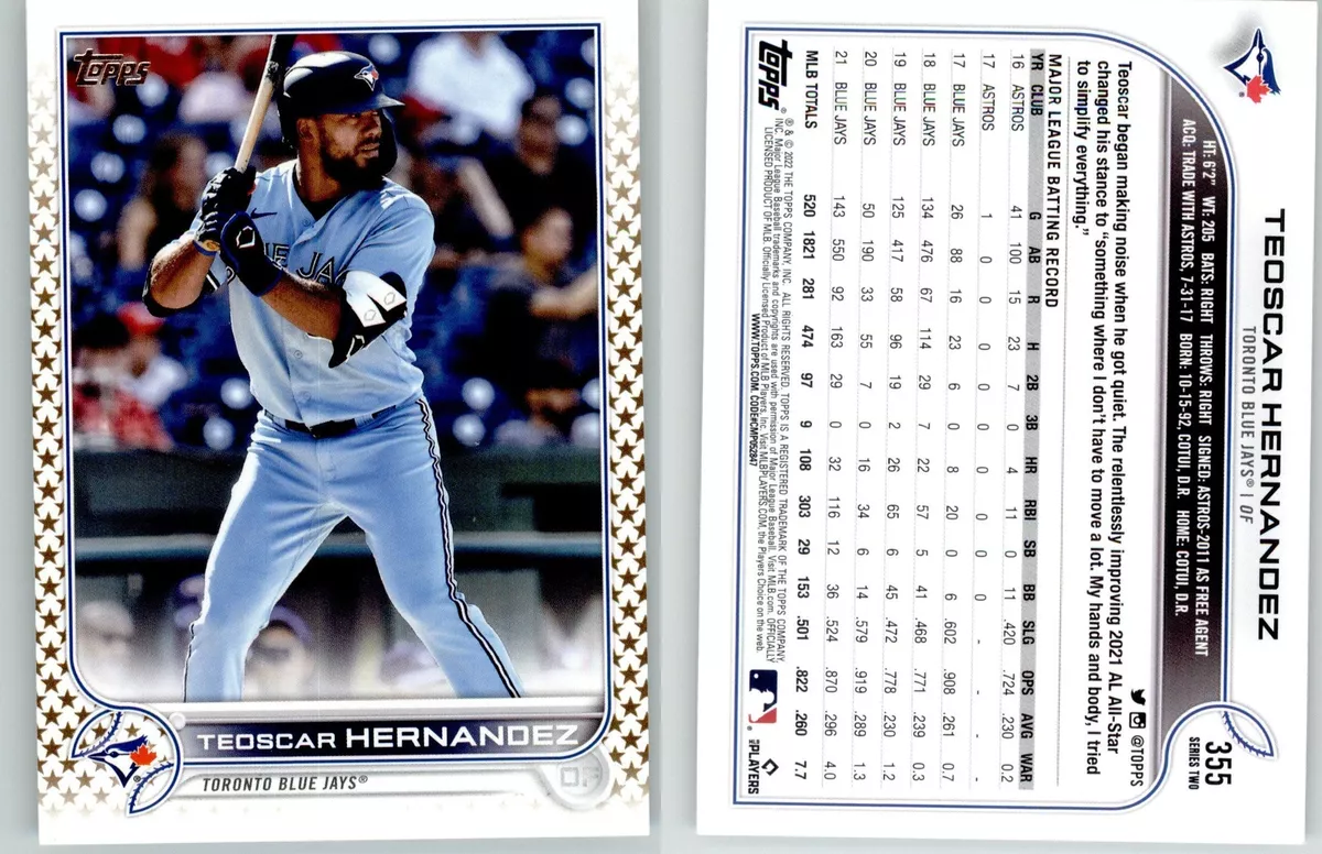 Teoscar Hernandez 2022 Topps Gold Stars #355 Toronto Blue Jays | eBay