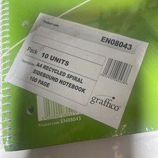 Image of Graffico Recycled Wirebound Notebook 100 Pages A4 (10 Pack) EN08043
