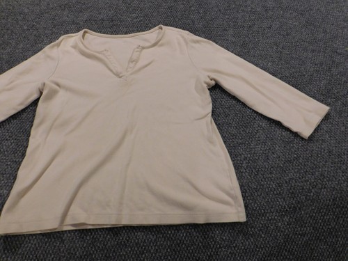 Kim Rogers Womens Blouse Medium Beige pullover stretch - Picture 2 of 11