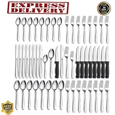 Silverware Set For 8 48 Pcs Stainless Steel Cutlery Flatware Kitchen Utensils