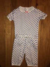 Toddler Girls Mini Boden Polka-Dot Summer Pajamas Size 4 Years EUC