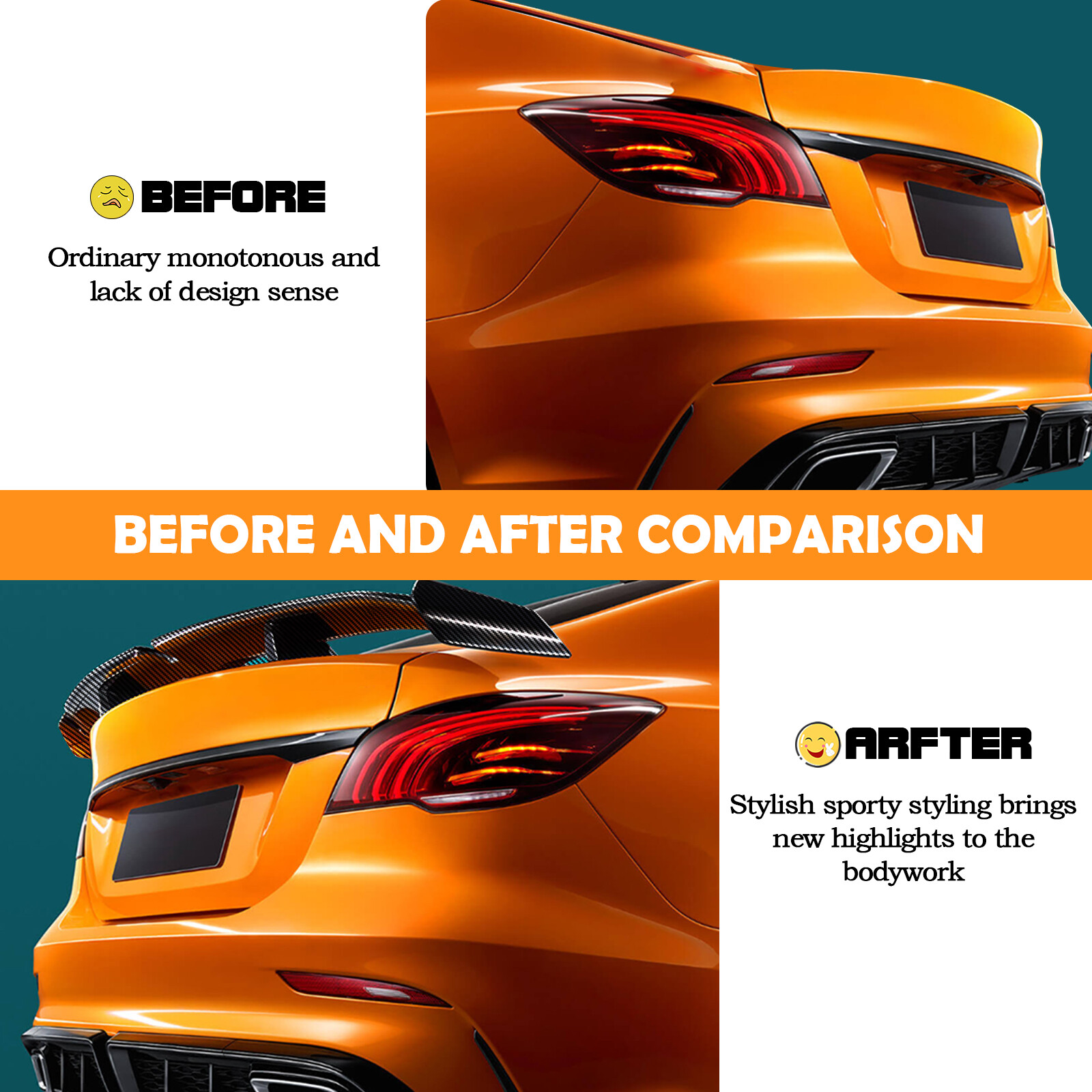 55" PRO Style Rear Trunk Spoiler Wing Drill-free For Lamborghini Urus 2018-2025