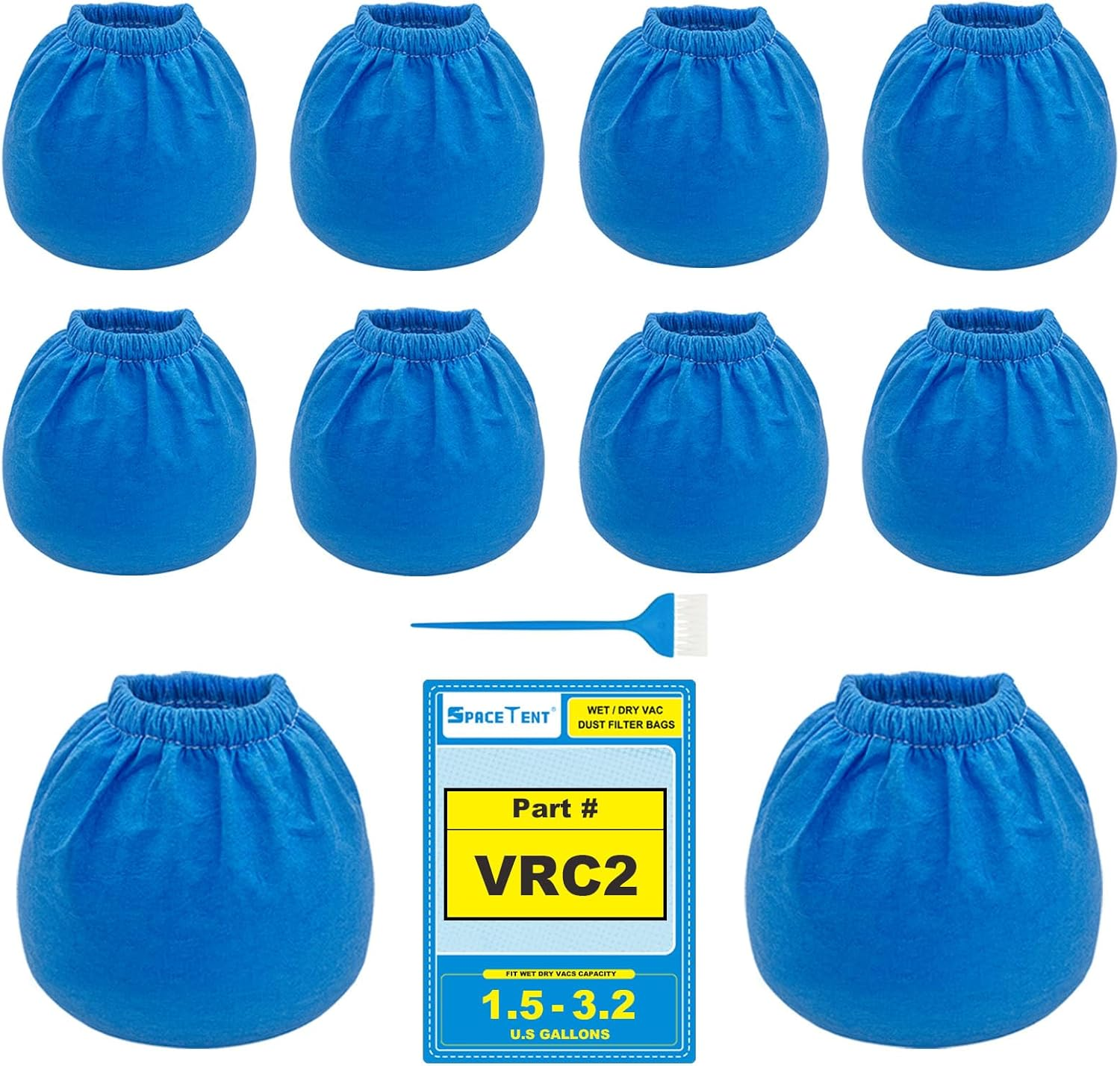 10 Pack VRC2 Shop Vac Filter Compatible with Armor All 2.5-Gal & Vacmaster 1.5-3.2 Gal Wet Dry Vacs