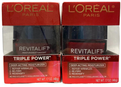 2 loreal day revitalift triple power moisturizer 1.7oz