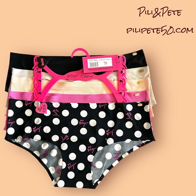 BETSEY JOHNSON 5 Pack- Hipster Barely There No Lines~Multicolor~Panty Sz. XL $52