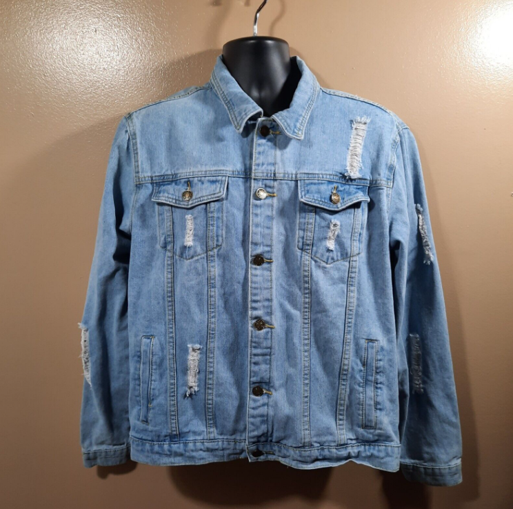 Men's Light Blue Solid Casual Jacket-image