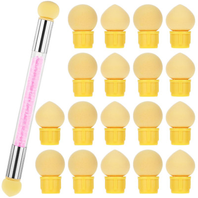 Nail Art Runde Schwämme und Schwammpinsel, Ombre Pinsel Nailart mit 18 Stück Ers