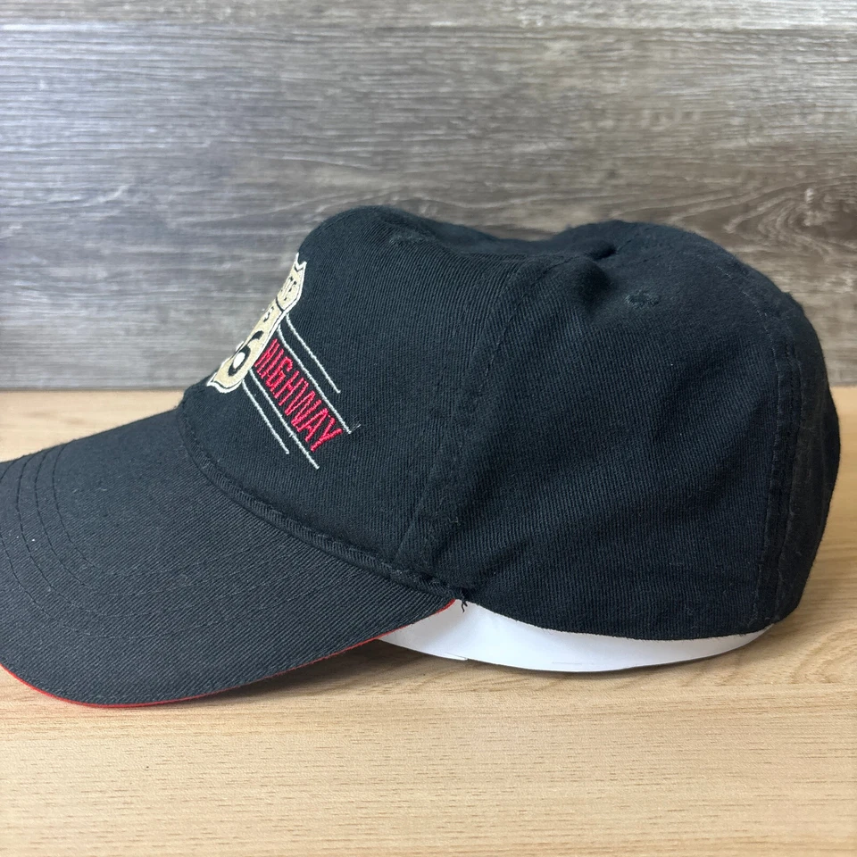 Gorra Route 66 con correa trasera logotipo negro ajustable al aire libre Foto 3 de 4