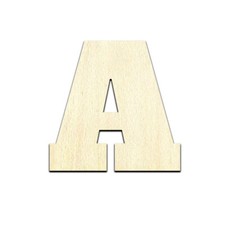 Letter A Uppercase Laser Cut Out Unfinished Wood Shape Craft Supply