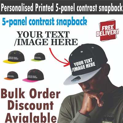 Personalisierte bedruckte 5-Panel Kontrast Snapback Kappe, Ihr Text/Bild Kappe