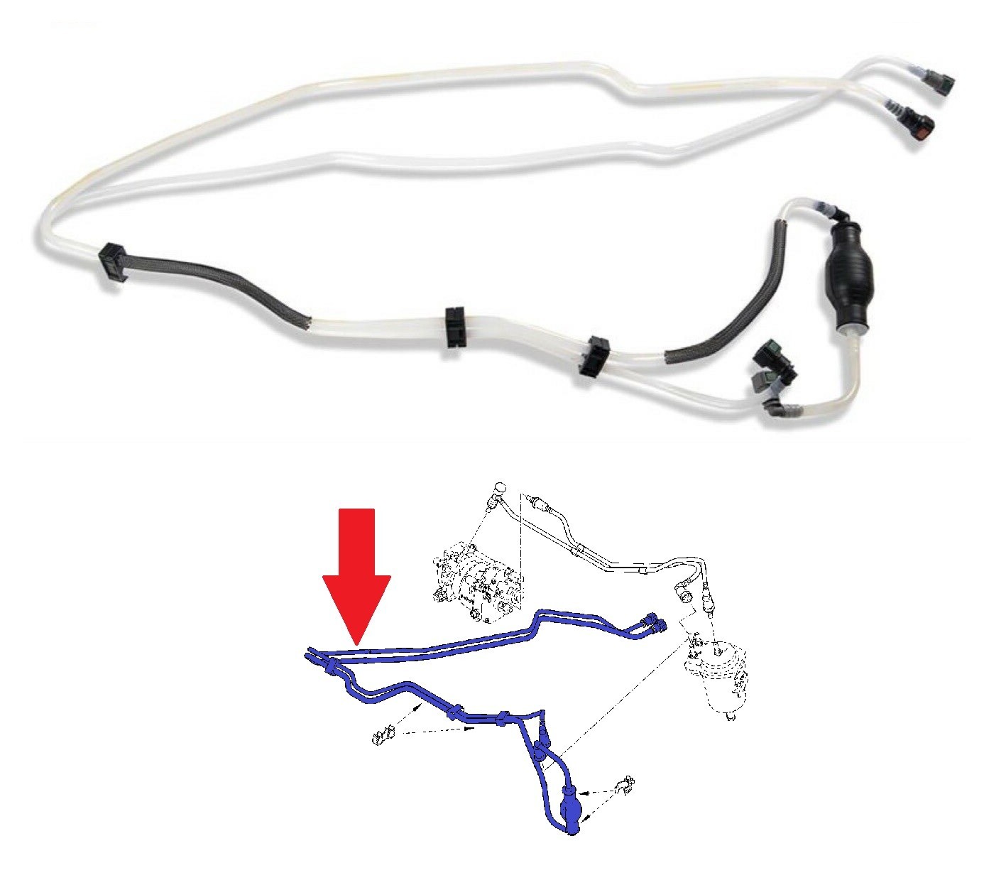 Fuel Line Pipe Hose With Pump For Renault Clio Mk2 Kangoo Mk1 1.5 Dci 8200218942