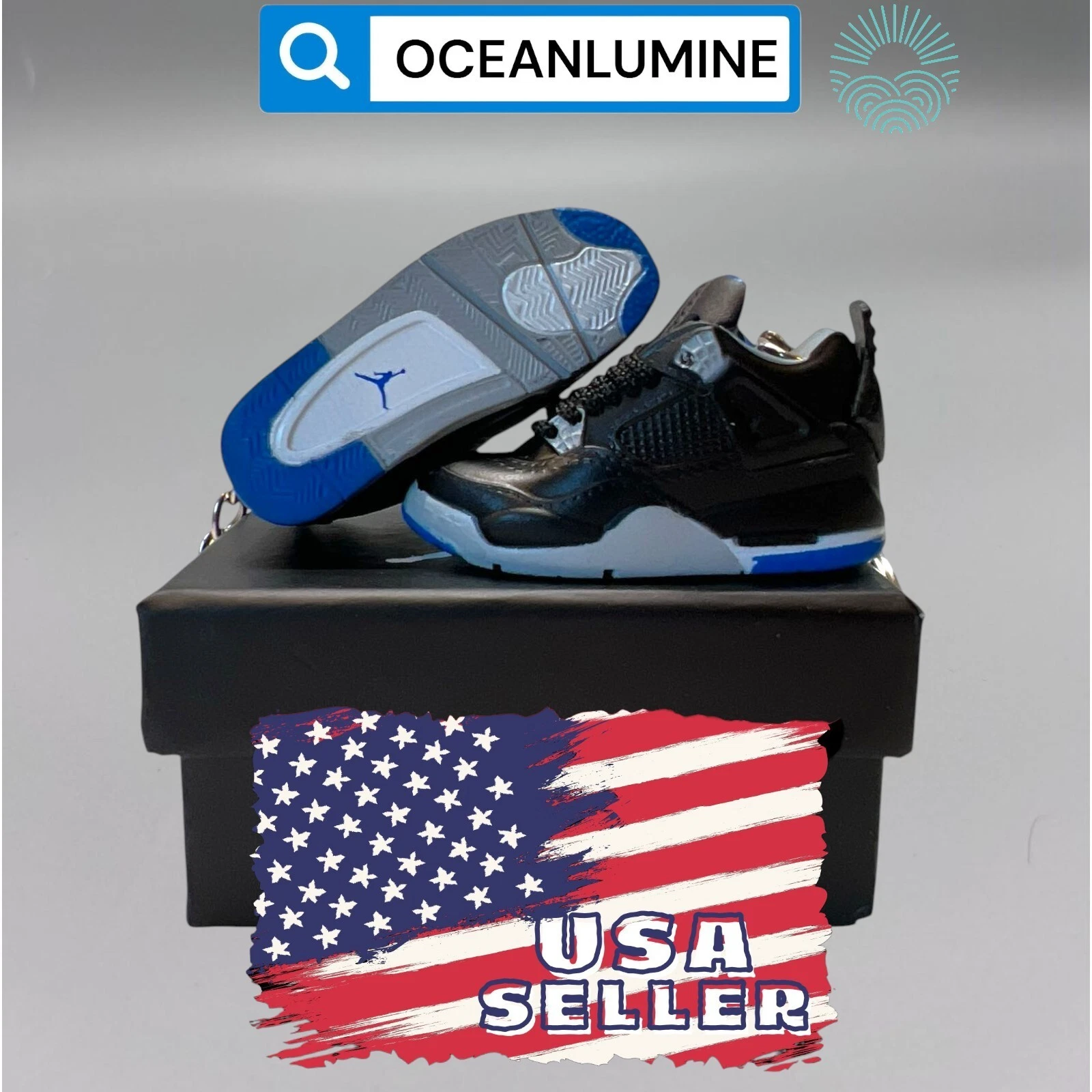 Porte clés Jordan 3D Mini Sneaker de la meilleure qualité, boîte à chaussures, boîte d'affichage option