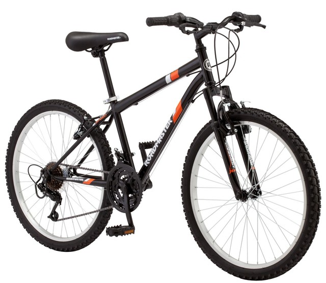 black and orange mountain bike