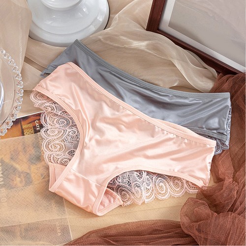 Women Ladies Shiny Satin Briefs Underwear Lace Seamless Panties Knickers Sexy - Bild 7 von 31