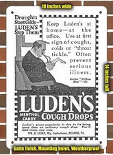 Metal Sign - 1916 Luden's Cough Drops- 10x14 inches