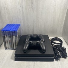 Sony PlayStation 4 Ps4 Slim 1TB Console Bundle 2 Controllers 7 Games Wires