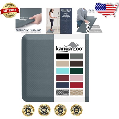 Ergonomic Waterproof Anti-Fatigue Mat, 24x17 Charcoal - Stylish & Durable