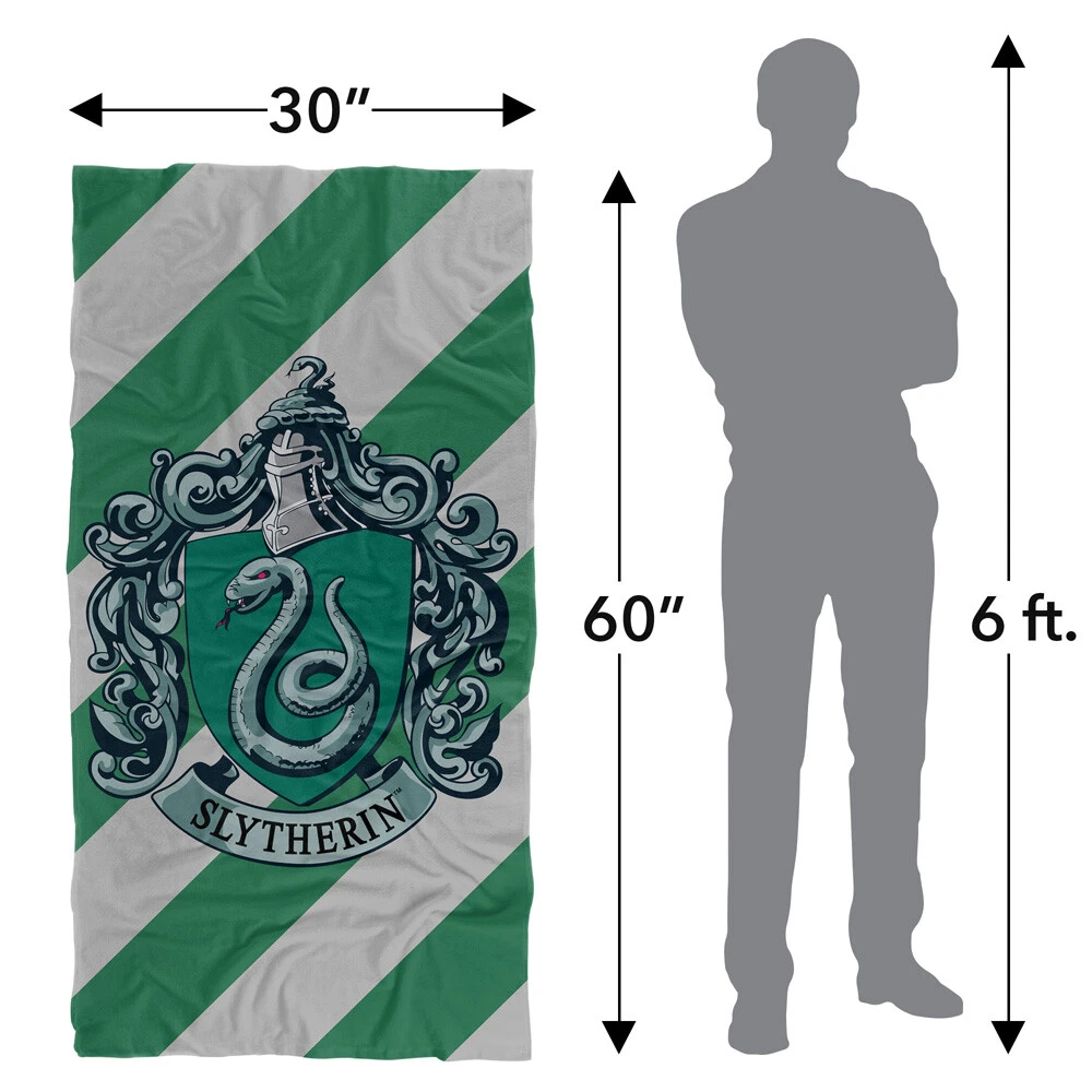 Harry Potter Slytherin Crest Officially Licensed Beach Towel, 30"x60"