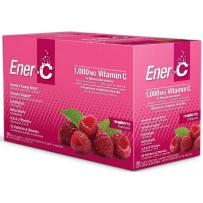 Ener-C 1000mg Vitamin C 30 Sachets Multivitamin Drink Mix Raspberry Flavour
