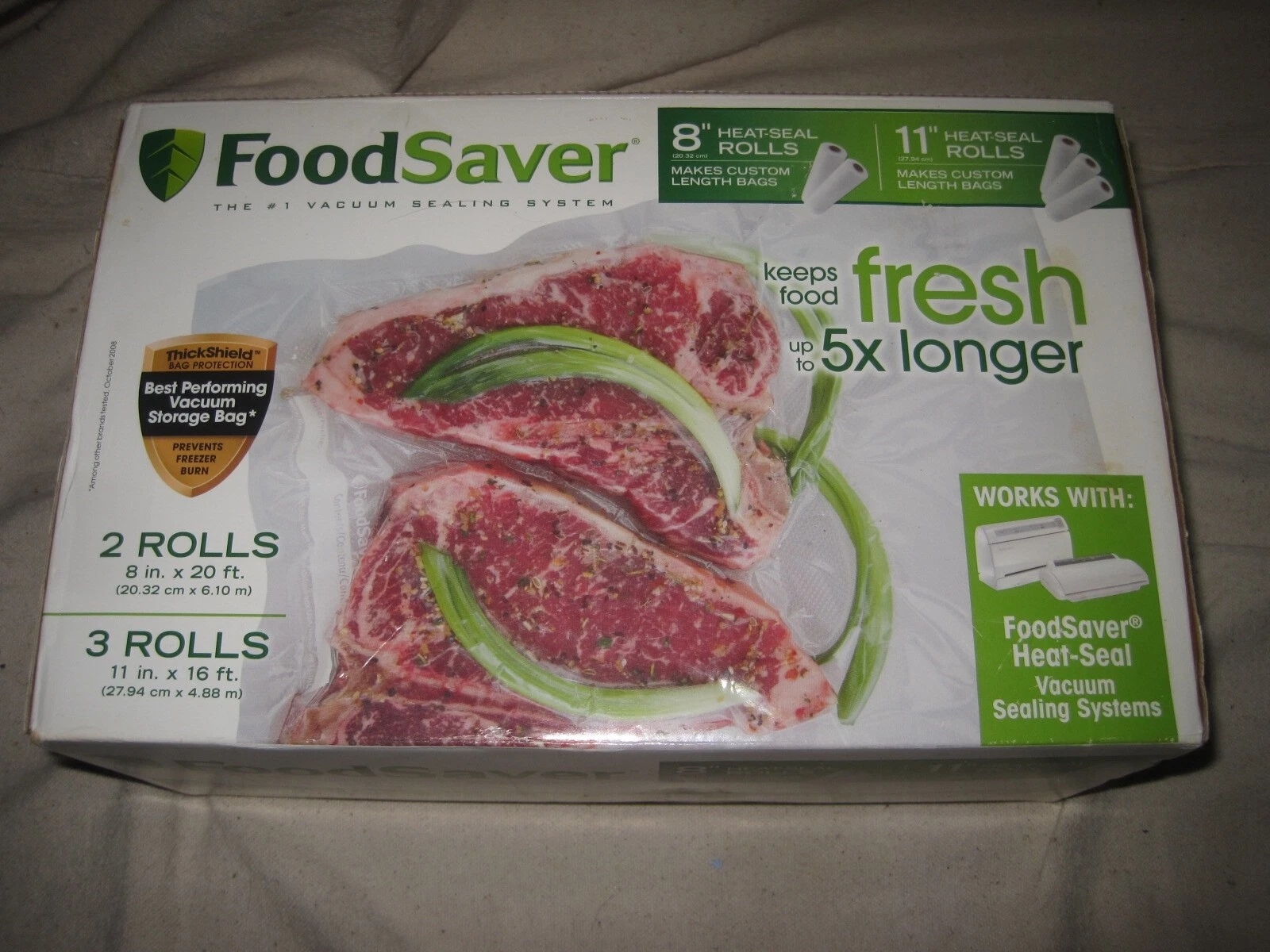 Food Saver Vacuum Heat Sealing Rolls 2-8''x20' & 3-11'x16' #144601 - NEW SEALED