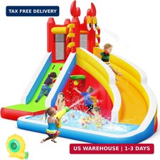 Inflatable Water Slide,Big Bounce House for Kids with Splash Pool,Climb