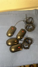 Lot of 4 Lenovo Wired USB Optical Mice Black Red Scroll Wheel