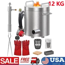 Stainless Steel 12KG Propane Melting Furnace Kit with Crucible & Tongs 2700°F