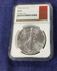 1989 SILVER EAGLE NGC MS69 OFFICIAL RED BOOK LABEL ~ 1oz .999 FINE SILVER