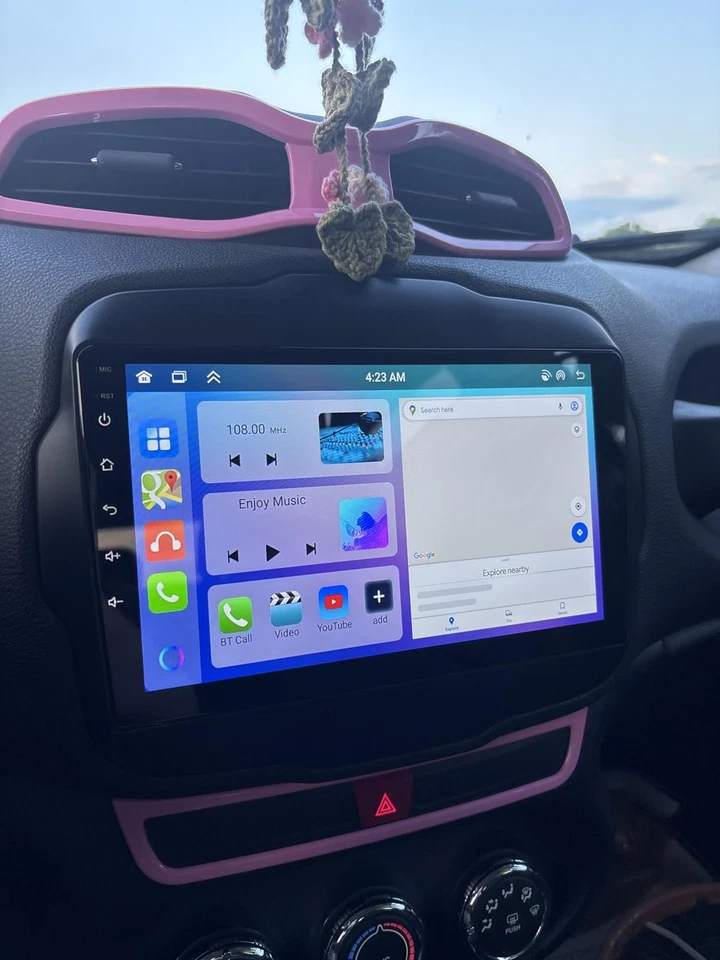 9" Autoradio Per Jeep Renegade 2015-2020 Android 14 CarPlay GPS Navi DSP 4G+64GB - Immagine 4 di 4