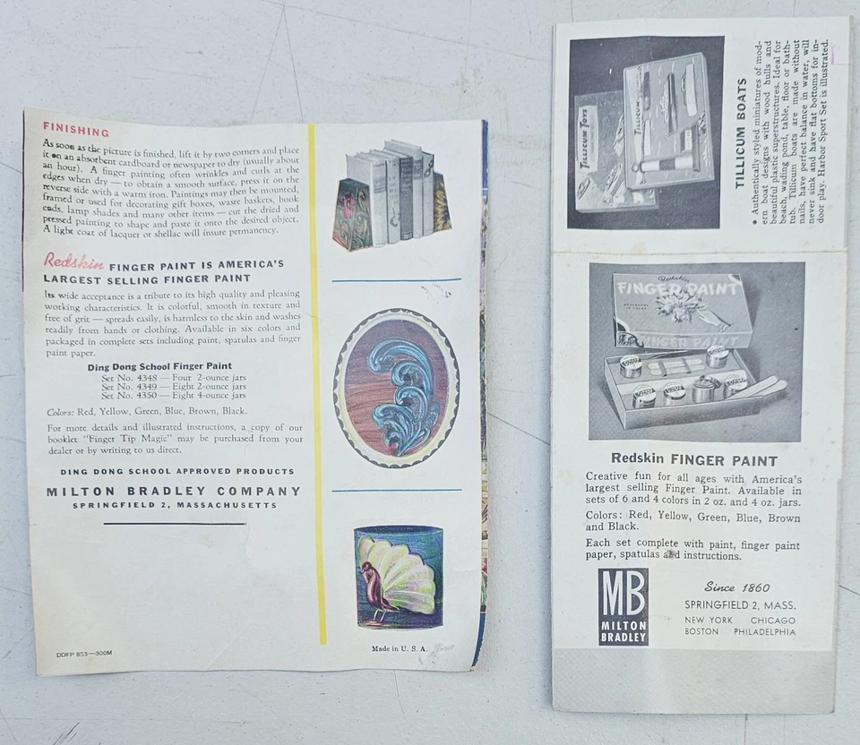 1951 Milton Bradley Ding Dong School of Finger Painting #4348 LN w/Box & Papers - Image 4 of 4