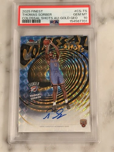 Topps Finest Colossal Shots Gold Geo Thomas Sorber Auto RC /50 PSA 10 POP 1 !!!