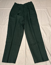 Collectible Gold Giorgio Sant'Angelo Pants 12 Green Wool Pleated Trouser IN 28.5