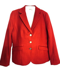 Talbots Aberdeen Woman 4 Red Blazer Wool Blend Lined Career Academia Riding