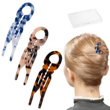 Prestige French Hair Pins 4.38" Plastic, U-Shaped Magic Grip Hairpins Anti-Slip,