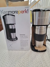 Kenmore Perk Coffee Maker Single Serve for Coffee Pods or Grounds w/ Travel Mug