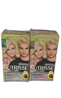 2 Garnier Nutrisse PL1 Lightest Platinum Hair Color Coconut Ultra Color Blondes