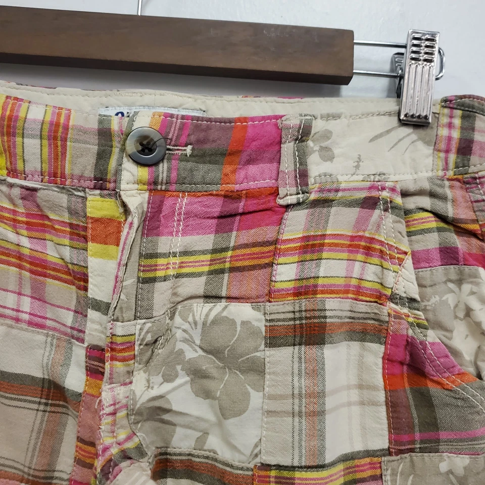 Pantalones Cortos Vintage Old Navy Para Mujer Y2K Madras Cuadros Retazos Talla 4 Preppy 90S Foto 2 de 4