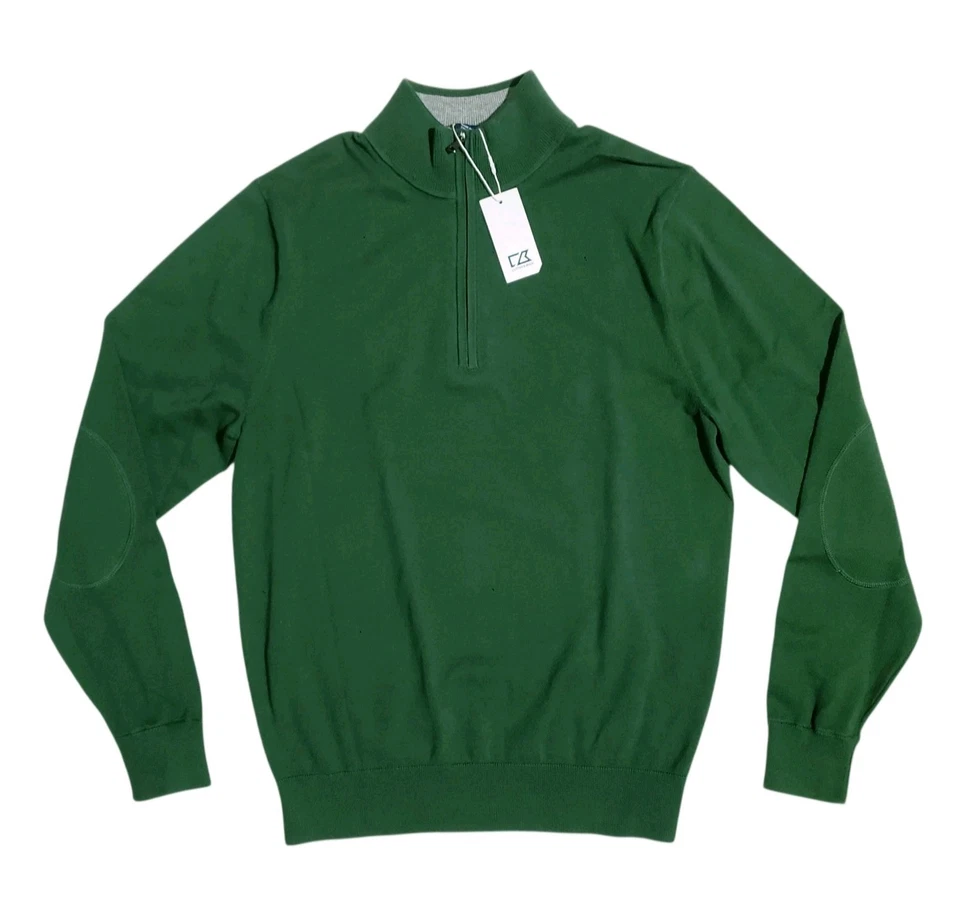 Cutter & Buck Mens Lakemont Quarter Zip Sweater Hunter Green Size Small NWT - Image 4 of 4