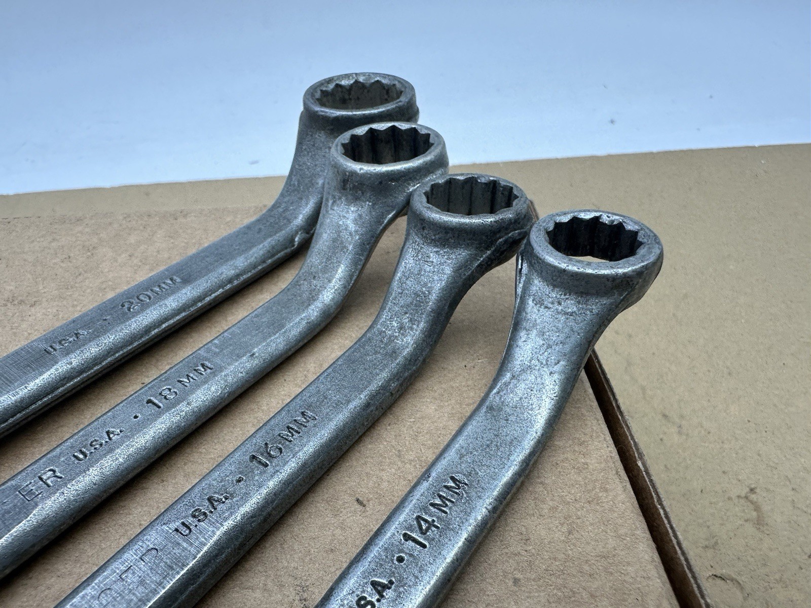 4pc PROTO CHALLENGER TOOLs METRIC OFFSET BOX END WRENCH Set 12 Pt USA 14-20 22mm