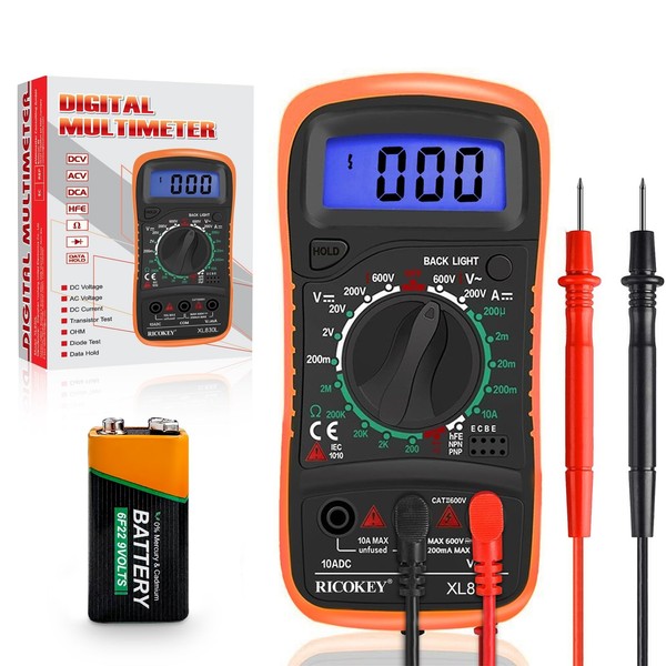 Digital Multimeter Voltmeter SpannungsprüFer Lcd-Anzeige Ac/Dc Strom 12V-image
