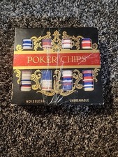 Box of 200 199 Vintage USED Dennison Poker Chips No. 43 Noiseless/Unbreakable